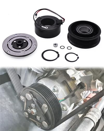 AC Compressor Clutch Kit with Pulley Coil Plate Fit for Buick Rainier Chevy Trailblazer EXT GMC Envoy XL XUV Isuzu Ascender Oldsmobile Bravada Saab 9-7x 2002-2009 L6 4.2L