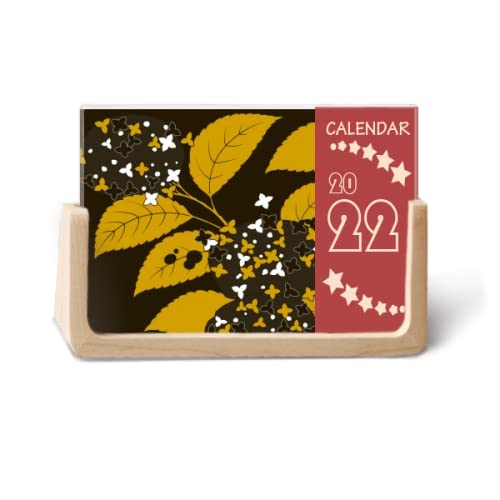 Calendrier de bureau 2022 estampe japonaise noir 12 mois pour organiser l'année au bureau