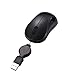 Computer Mini USB Wired Optical Travel Mouse Portable for Laptop, Notebook, Macbook with Retractable Cable by SOONGO - Black