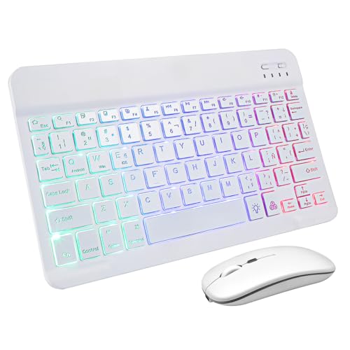 Combo de teclado y ratón con iluminación multicolor recargable Tofficu