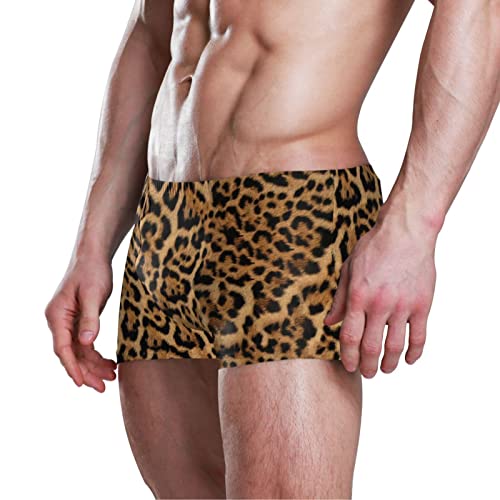 Men's Square Leg Swim Briefs Swimsuit Athletic Swimwear Bathing Suit Leopard Print Swimming Trunks2