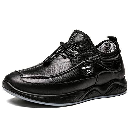 LAVAEGG Mens Shoes Outdoor Sneakers Lace Up Non Slip Running Shoes ?Elastic Lace-Up Leather Shoes