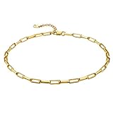 [ChainsHouse] ゴールド チョーカー ネックレス レディース 人気 k18金 長あずきチェーン 35cm+5cm アクセサリー