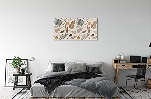 Instruments de musique décoration murale moderne Tulup verre 100 x 50 cm