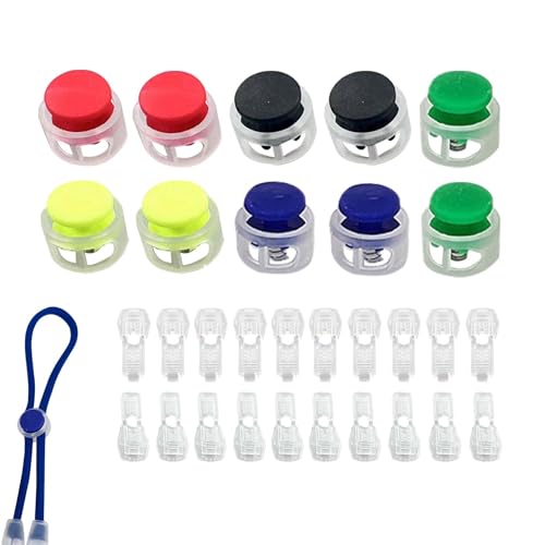 Generic - Kordelzug-Spitzenverschluss | 5 Paar Federverschlüsse | Zubehör für Sportschuhe, Fitness, Alltagsschuhe und Kinder-Sneaker | Schnellverschluss zum Aufstecken für eine bequeme Passform