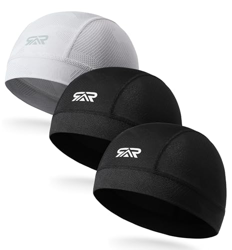 THINDUST 3Pcs Camo Breathable Mesh Skull Cap Cooling Moisture‑Wicking Motorcycle Cycling Helmet Liner Hard Hat for Men Women