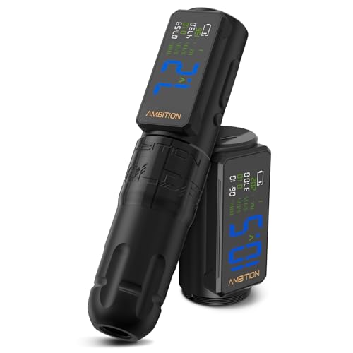 Ambition Soldier 270 S Wireless Tattoo Pen Machine, Rotary Tattoo Gun with Dual 2400 mAh Battery, 270 g.cm Torque Brushless Motor, 5.0mm Stroke Cordless Tattoo Supply for Professional Artists