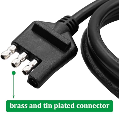 Image of 5 ft /1.5m 4-Way Trailer Wiring Harness,18AWG 4-Pin Flat Trailer Wire Extension Connector