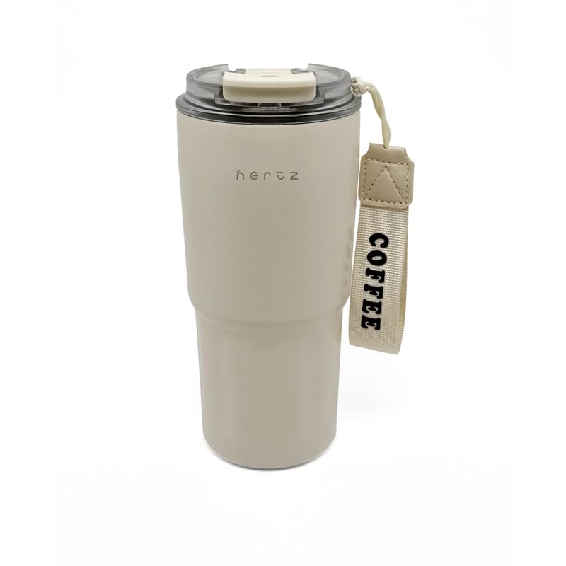 Image of NERTZ Drift Tumbler 600ml Stainless Steel Insulated | Double Wall Vacuum Bottle with Straw Lid & Wide Mouth Lid | Hot & Cold Bottle Leak Proof, BPA Free for Gym, Travel, Office