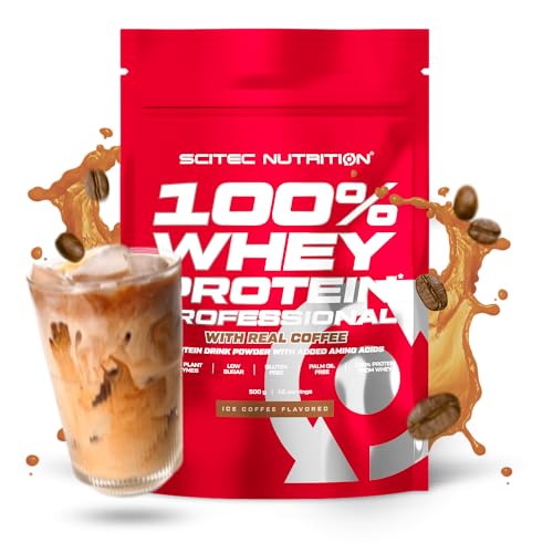 Scitec Nutrition 100% Whey Protein Professional - Mejorada con Aminoácidos Extra y Enzimas Digestivas - Sin gluten - Sin aceite de palma, 500 g, Ice coffee