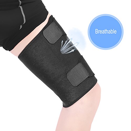 Atmungsaktive Oberschenkelstütze, Hamstring-Kompressionsmanschette, Rutschfeste Quadrizeps-Stützbandage aus Neopren, Verstellbare Oberschenkelbandage für Verstauchungen, Zerrungen, Muskelzerrungen, Sp