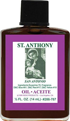 (12Pack) Indio Products Spiritual Anointing Oil- ST Anthony 1/2oz