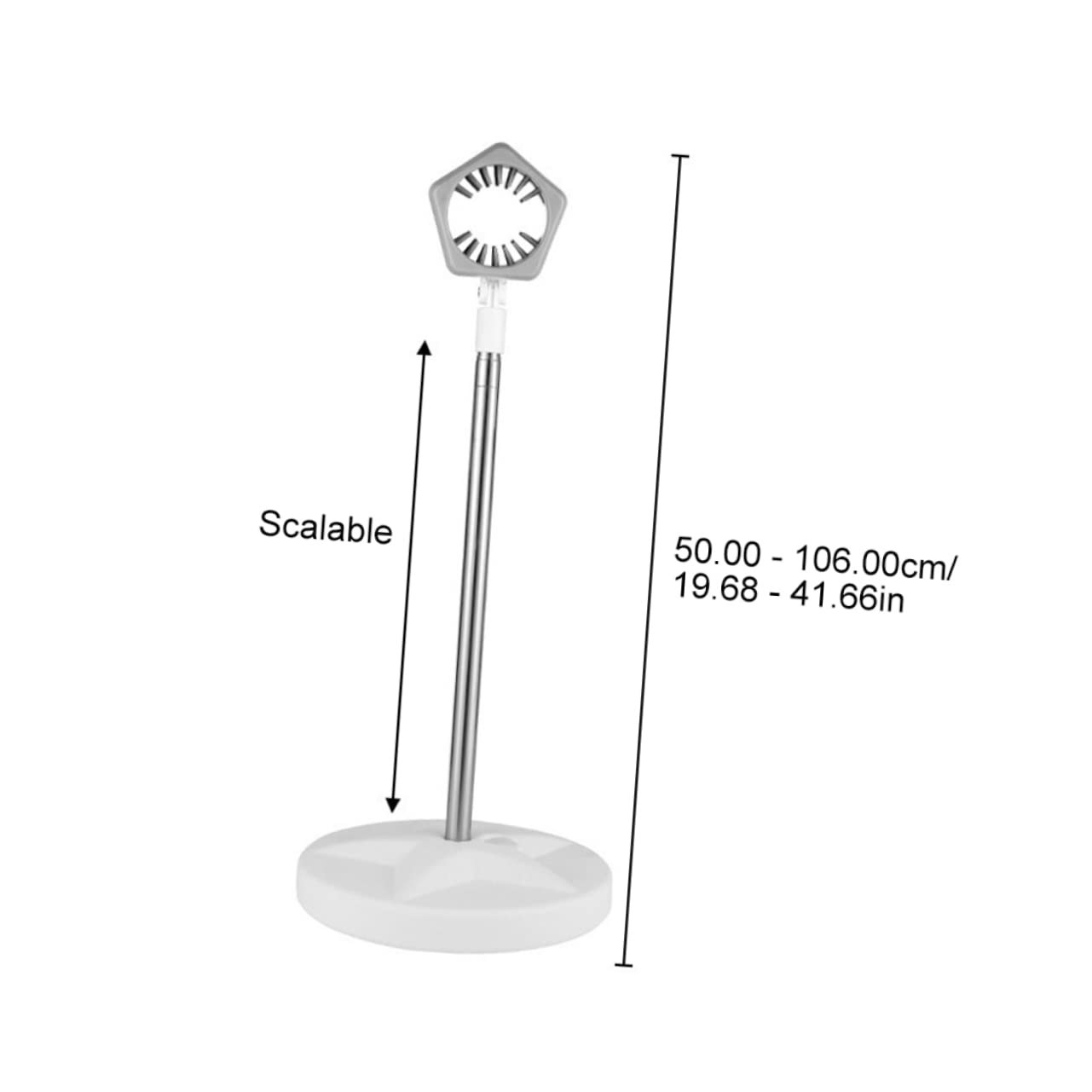 Haartrocknerständer aus Edelstahl, Weiß, Verstellbar 50-106 cm