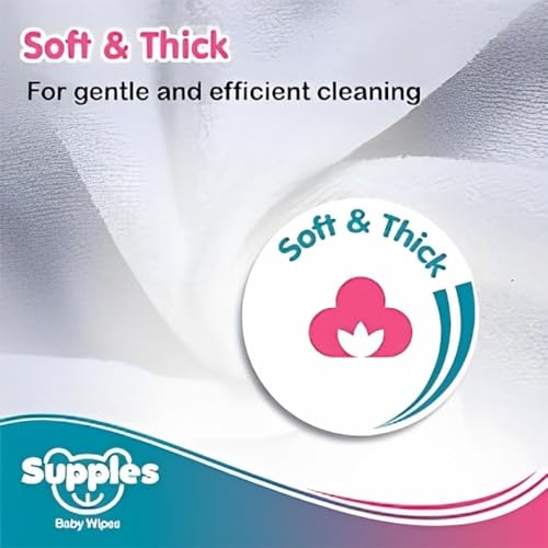 Image of Amazon Brand - Supples Baby Wet Wipes| 72 Wipes| Enriched With Aloe Vera and Vitamin E | Alcohol-Free and Paraben-Free | Pure Water-Based formulation