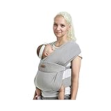 CUBY Verbessert Babytragetuch,Baby Tragetuch Neugeborene，Atmungsaktiv, einfach, hautfreundlich und weich (Klassisch hellgrau)