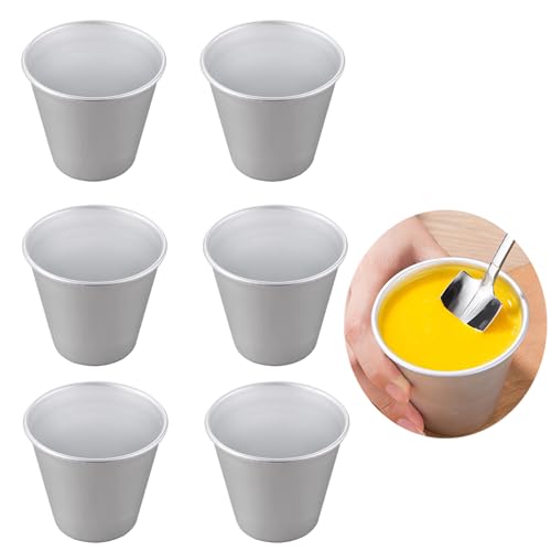 image for MGGi 6 Packs Popover Pan, Aluminium Pudding Tin Cup Baking Maker, Indi