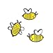 Winzik Novelty Brooch Pin Set 3pcs Pretty Cute Bees Pattern Enamel-liked Lapel Pins Set Badges for Unisex Child Women Girls Clothes Bags Decor