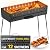 Charcoal Grill for 12 Skewers - Portable Barbecue Camp Grills - Mangal schaschlik - Foldable Metal Mangal - Kebab Shish - BBQ for EDC Picnic Outdoor Cooking Camping Hiking N12