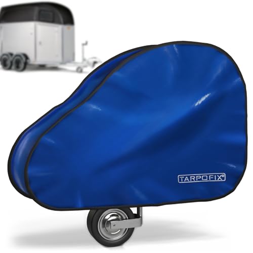 Tarpofix® Copertura per timone per rimorchio per cavalli in PVC, materiale di telone, con doppio clic, copertura impermeabile per timone e gancio di traino