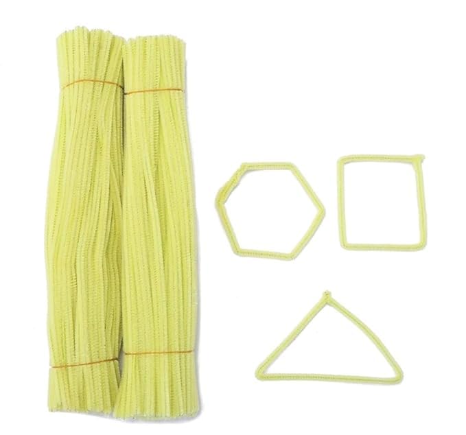 Image of 100Pc Pipe Cleaners Craft Set | Chenille Stem Fuzzy Sticks DIY Craft Supplies for Art Projects Activities, Decorations, Flower Making, Modeling & Sculpting (pastel yellow)
