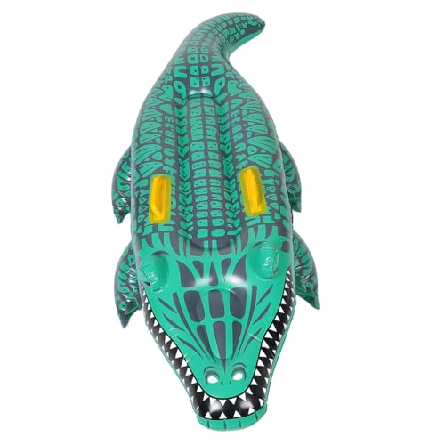 ibasenice Tabla de Surf Inflable de cocodrilo colchoneta Flotante Piscina de Piscina de cocodrilo Tabla de Surf Piscina Tabla de Surf Inflable niños y Green