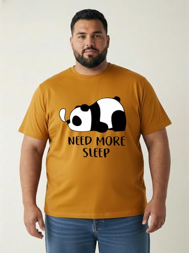 Image of Toodlegram Men's Plus Size Graphic Printed Cotton T-Shirt Casual Round Neck Regular Fit