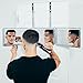 Self-Cut System LED 3 Way Mirror for Self Hair Cutting, Trifold Barber Mirror with Height Adjustable Hooks, 360 View, Includes Free Educational Mobile App (Heaven Lights)
