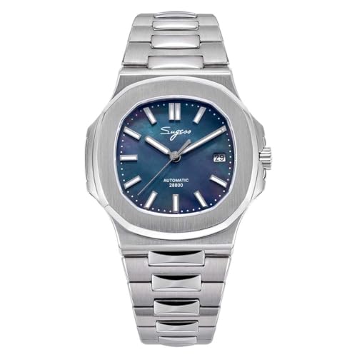 Montre Seestern S466 automatique en acier noir avec cadran nacre