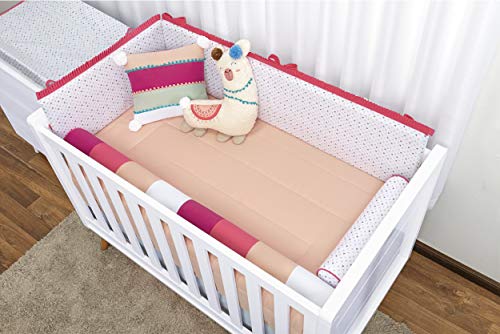 Kit Berço Lhama - 10 Peças, Batistela Baby, coral