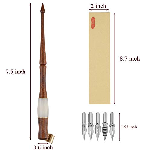 Yoption AGUS180 Wood Calligraphy Oblique Dip Pen Holder Set thumb #1