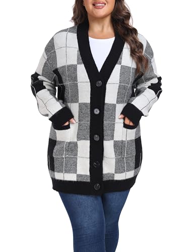 Image of Shiaili Warm Plus Size Sweater Coats Soft Stretched Cardigan for Women