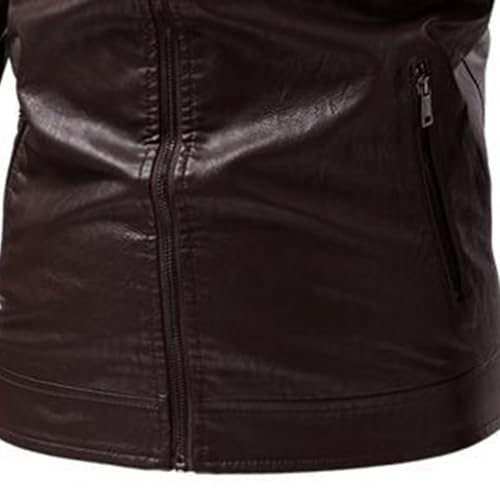 Chaqueta de cuero sintético para hombre estilo vintage miniatura 5