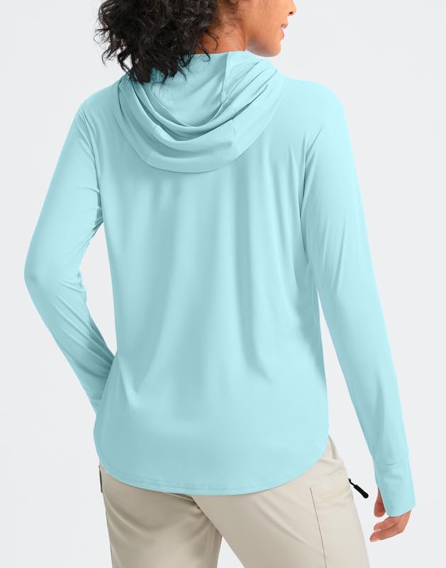 Pudolla Women's Sun Protection Shirt UPF 50+ Long Sleeve Lightweight UV Hoodie for Women Hiking Outdoor Fishing Summer - Image 3