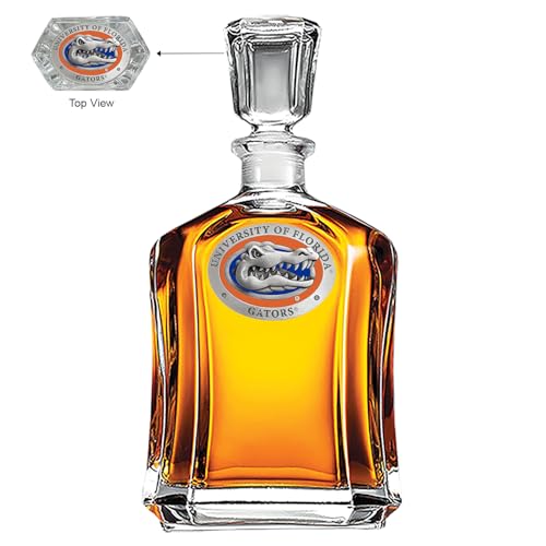 Image of Heritage Pewter University of Florida Capitol Decanter | 24 OZ Glass Container | Expertly Crafted Pewter Glass