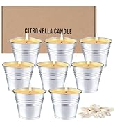 Lustwieta Citronella Candles 8 Pack, 120 Hours Large Garden Candles Tea Lights Set, 2oz Soy Wax S...
