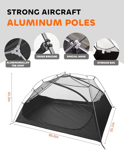 Carpa liviana 3 personas 3 estaciones impermeable y compacta miniatura 6