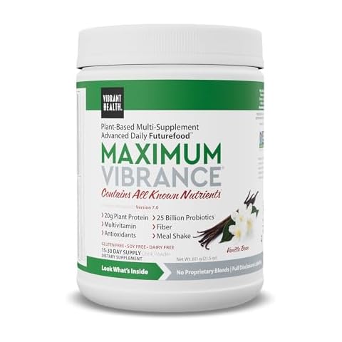 Vibrant Health, Maximum Vibrance, Complete Vegan Meal Shake with Plant-Based Protein, Vanilla Bean, 15 Servings Cover