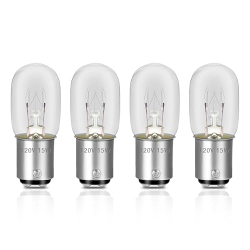Gfdoso 4 Pcs 15W 120V Sewing Machine Light Bulb - Incandescent Bulb Compatible with Kennmore and More Sewing Machine Replacement Bulbs 15 W with Push-in Base(White New
