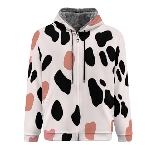 Sweat à capuche en polaire homme imprimé abstrait veste thermique