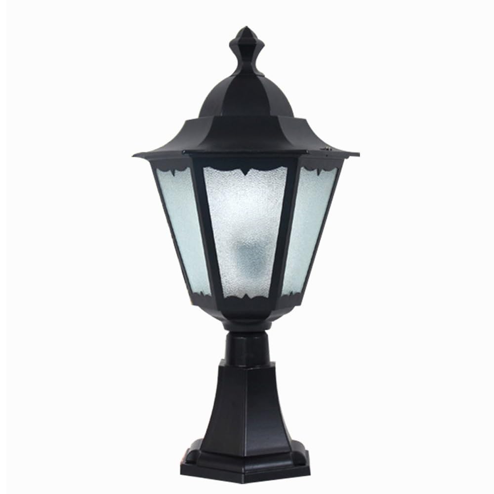 GTHTUHFD Outdoor Post Cap Lights, Black Deck Fence Lamp, Frosted Glass Street Lighting For Driveway Yard Lawn Patio Garden