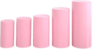 5 fundas de soporte cilíndrico, gran adición a decoraciones de bodas y fiestas con fácil mantenimiento (rosa claro)