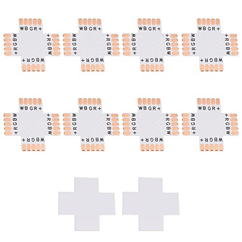 Jutagoss LED Strip Connector for 5050 RGB Cross Shape LED Strip Solderless Connector Adaptor 5 pin 12mm Connect Strip to Strip 20Pcs