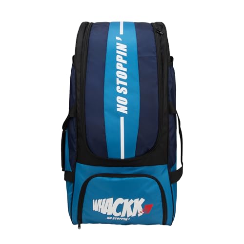 Image of WHACKK Gayle Backpack Duffle Trolley Wheelie Cricket Kit Bag Adult Size 2 Bat Pocket Shoe /Helmet Pkt Main Compartment 18 inch Leg Pad 2 Bottle Holder Player Edition (Aqua Blue)