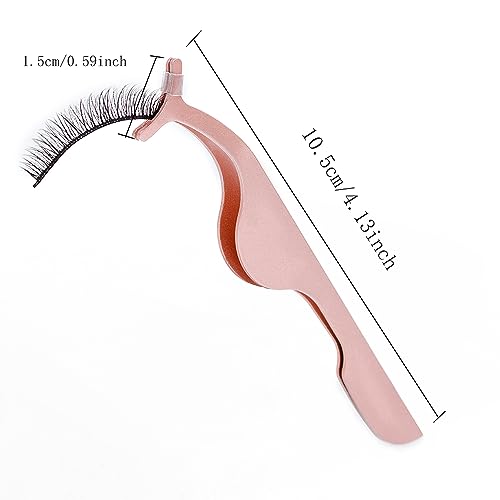2 PCS False Eyelash Extension Tweezers Eyelshes Applicator Tool Stainless Steel Remover Clip Nipper (Black and Pink) - Thumbnail 6