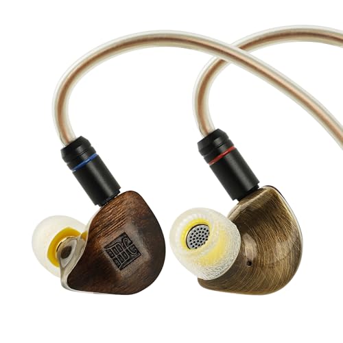 Linsoul Tangzu FUDU Verse II In Ear Monitor Híbrido 1DD+2BA,Auriculares IEM con Afinación Equilibrada,Cavidad de Latón Mecanizada con CNC,Cable OFC de 2 Pines Desmontable para Audiófilos (4.4mm)