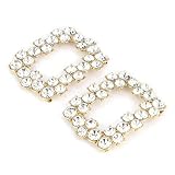 Oumefar 1 Paar Metall Strass Kristall Schuhclips Schleife Schnalle für Frauen Hochzeit Brautkleid Verschönerung Zubehör(No. 6 rhinestone clip shoe flower)