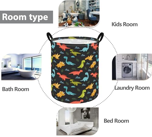 Image of Boys Foldable Storage Basket 63L Kids Hamper with Waterproof Lining & Leather Handles Baby Organizer Bins for Boys' Bedroom, Laundry, Toys, and Gift