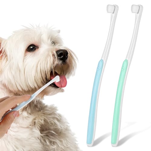 Image of CIATBYYJ 2 Pack Puppy Toothbrush, Soft Bristles Small Dog Toothbrush, Toothbrushs for Dogs Cats Sensitive Gum&Teeth, Smooth Bristles Head Tooth Brush Deep Clean Kit for Puppy, Kitten, Small Dog & Cat