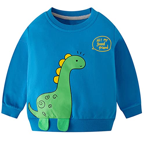 Toddler Boys Crewneck Sweatshirts Long Sleeve Dinosaurs Shirt Tops2