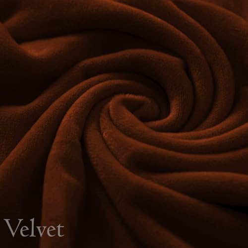 Image of HOKIPO 200 GSM Premium Velvet Sofa Cover 1 Seater Fully Covered, Rustic Brown (NEW-AR-4736-RBR)